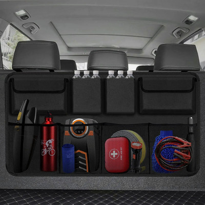 Органайзери за багажник за кола Висящи органайзери за кола на задната седалка с 8 големи чанти за съхранение Органайзер за багажник за камиони SUV Спестяване на място Exp