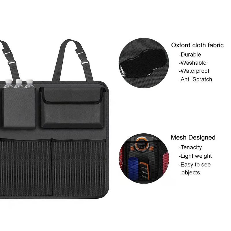 Pagasiruumi autokorrustajad Tagaistmel rippuvad autokorrustajad koos 8 suure hoiukotiga Pagasiruumi korraldaja maasturi veoauto jaoks Ruumi säästev eksp