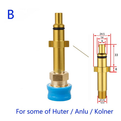 Nagynyomású mosó apa adapter 1/4" gyorskioldó csatlakozó fúvóka Karcher Nilfisk Black Decker Bosch Parkside tisztítógéphez