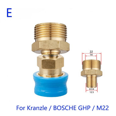 Nagynyomású mosó apa adapter 1/4" gyorskioldó csatlakozó fúvóka Karcher Nilfisk Black Decker Bosch Parkside tisztítógéphez