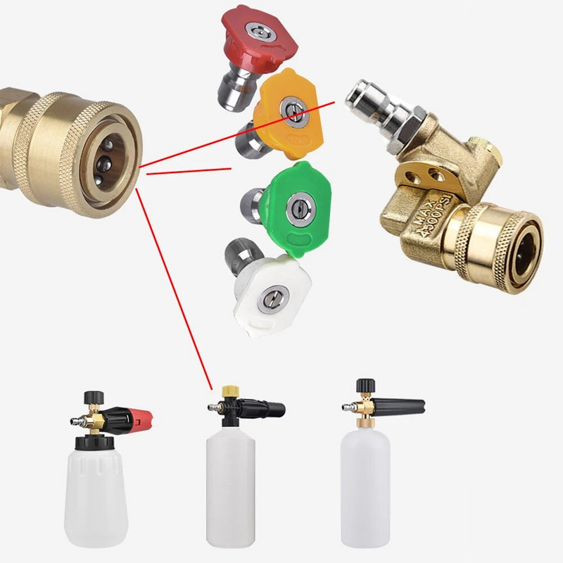 Nagynyomású mosó apa adapter 1/4" gyorskioldó csatlakozó fúvóka Karcher Nilfisk Black Decker Bosch Parkside tisztítógéphez