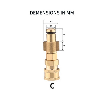 Adapter kõrgsurvepesumasinale Kiirühendus 1/4" pihustuspüstoli torujuhtme adapteriga 1/4" kiirpistik Karcheri jaoks