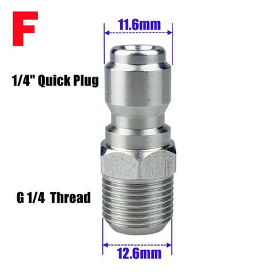 Düüsiadapter koos G 1/4 isase kinnituskeermega vahupüstoli toruliitmikule Karcher Bosch AR Blue Lavor Elitech Nilfisk