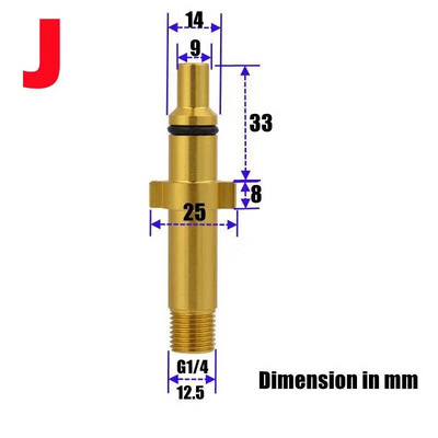 Düüsiadapter koos G 1/4 isase kinnituskeermega vahupüstoli toruliitmikule Karcher Bosch AR Blue Lavor Elitech Nilfisk