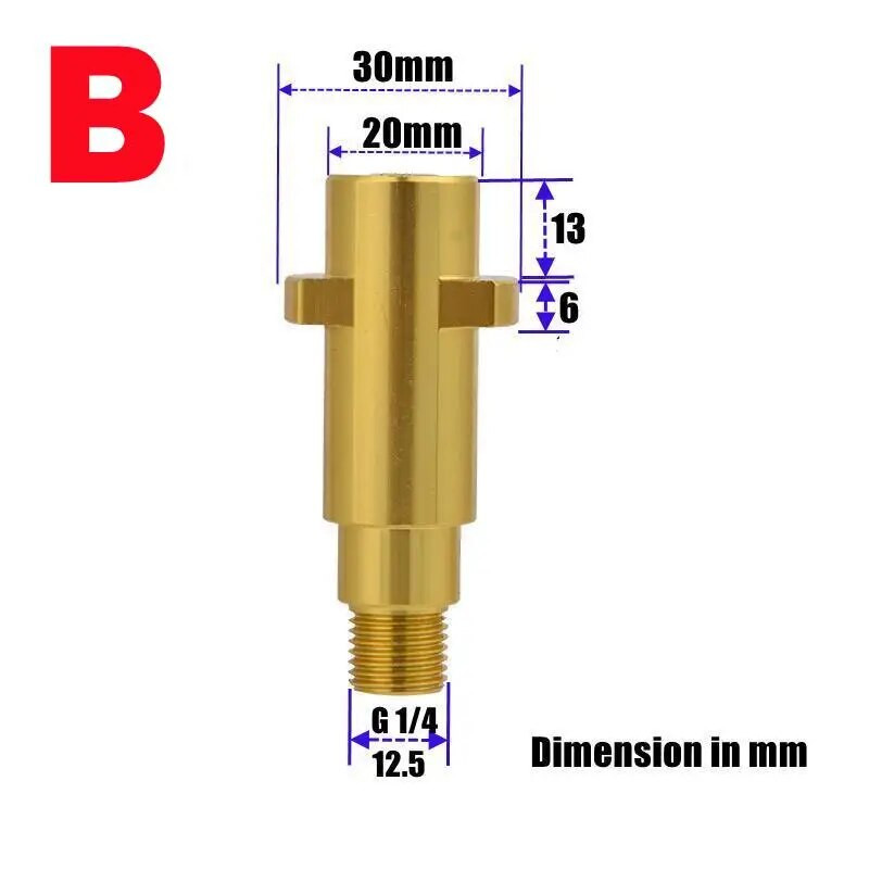 Προσαρμογέας ακροφυσίου με αρσενικό σπείρωμα προσαρμογής G 1/4 για συνδετήρα λόγχης αφρού πιστολιού Karcher Bosch AR Blue Lavor Elitech Nilfisk