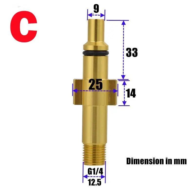 Προσαρμογέας ακροφυσίου με αρσενικό σπείρωμα προσαρμογής G 1/4 για συνδετήρα λόγχης αφρού πιστολιού Karcher Bosch AR Blue Lavor Elitech Nilfisk