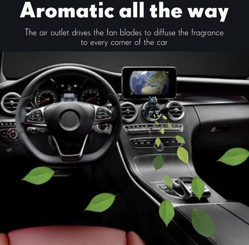 Automašīnas gaisa atsvaidzinātājs aromterapijas pilots Rotējošais dzenskrūves gaisa izvads Smaržas aromāts Kaķu suņu pīles Haskija Pilot Auto Decoration