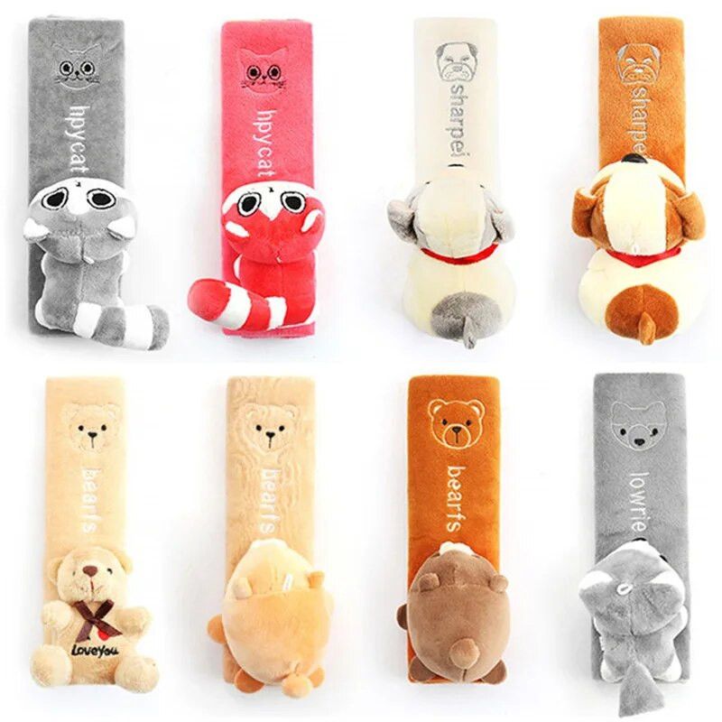 Aranyos rajzfilm autós biztonsági öv huzat Biztonsági öv heveder párna vállpánt védőbetét gyerekeknek/gyerekeknek játék állati díszek