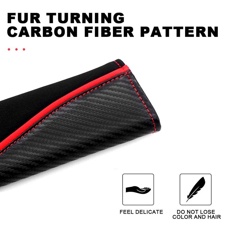 SEAMETAL automašīnas drošības jostas plecu pārklāji zamšādas oglekļa šķiedras auto drošības jostas plecu polstera aizsargs automašīnas plecu spilvena aksesuārs