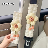 LULECI Auto drošības jostas plecu pārsegs Girl Delicacy Cute Puff Sunflower Plecu pārsegs Automašīnu apdares piederumi Auto piederumi