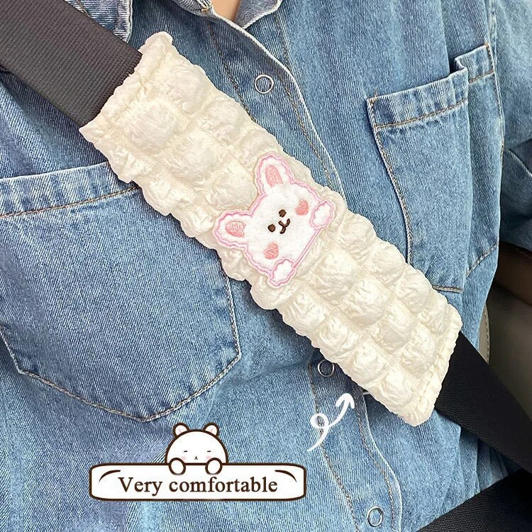 LULECI Auto drošības jostas plecu pārsegs Girl Delicacy Cute Puff Sunflower Plecu pārsegs Automašīnu apdares piederumi Auto piederumi