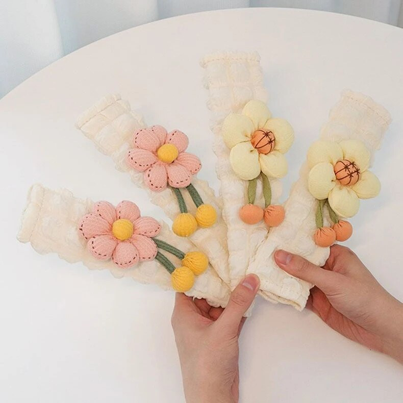 LULECI Auto drošības jostas plecu pārsegs Girl Delicacy Cute Puff Sunflower Plecu pārsegs Automašīnu apdares piederumi Auto piederumi