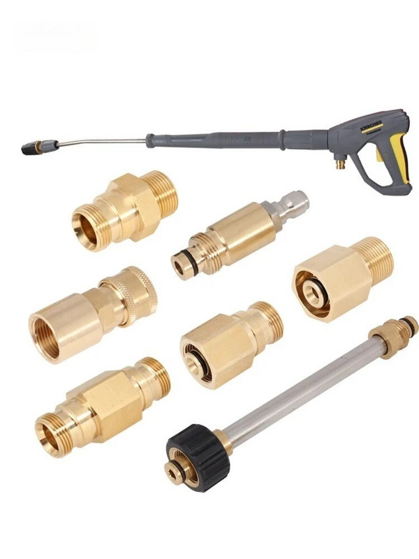 Jauns augstspiediena ūdens pistoles pārveidošanas ātrā savienotāja adapteris no vara