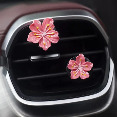 2tk auto parfüümi klamber Lille õhu väljalaskeava auto õhuvärskendaja virsikuõie aroomi difuusor auto kaunistustarvikud värske õhk