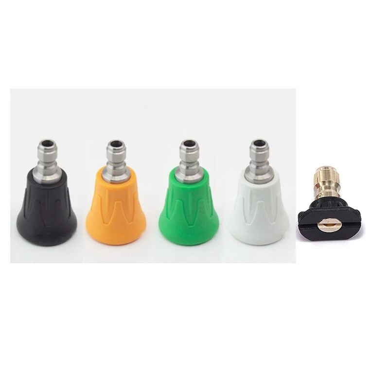 1 Σετ ακροφύσια ηλεκτρικού πλυσίματος με θήκη προστασίας 5 άκρες πλύσης πίεσης 1/4 ίντσες, προστατευτικό ακροφύσιο πλύσης πίεσης Orifice 4.0