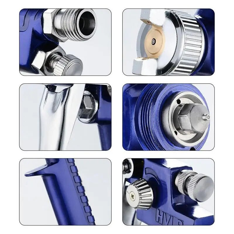 Ψεκαστήρας βαφής αυτοκινήτου 0 8mm 1 0mm ακροφύσιο H 2000 Professional HVLP Mini Paint Spray Guns Auto Alloy Pneumatic Airbrush Sprayer