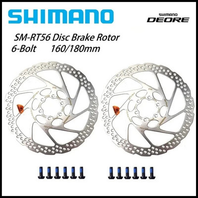 SHIMANO RT56 rotors 180mm 160mm bremžu disks DEORE SM RT56 disku rotors 160 mm 6 skrūvju kalnu velosipēda bremžu disks velosipēdu piederumi