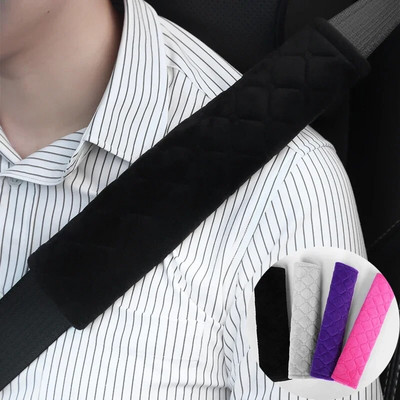Universal Car Seat Belt Protector Cover Soft Warm Plush Safety Belt Shoulder Protector Auto Interior Decoration Accessories