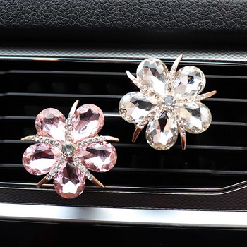 Crystal Flower Car Air Vent Clip Decoration for Car Aromating in Auto Interior Accessories Car Aroma Diffuser Car Ornaments Girls