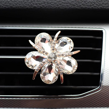 Crystal Flower Car Air Vent Clip Decoration for Car Aromating in Auto Interior Accessories Car Aroma Diffuser Car Ornaments Girls