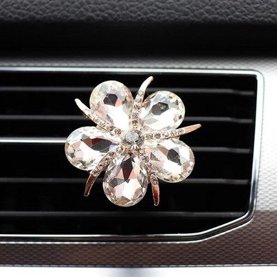 Crystal Flower Car Διακοσμητικό κλιπ αεραγωγού αυτοκινήτου για αρωματισμό αυτοκινήτου σε αξεσουάρ εσωτερικού αυτοκινήτου Διαχύτης αρώματος αυτοκινήτου Διακοσμητικά αυτοκινήτου Κορίτσια