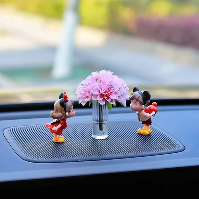 Jauki ziedu smarža Pāra automašīnu salona apdares rotājumi Auto centra konsoles apdares sīkrīki sievietēm Automašīnu aksesuāri