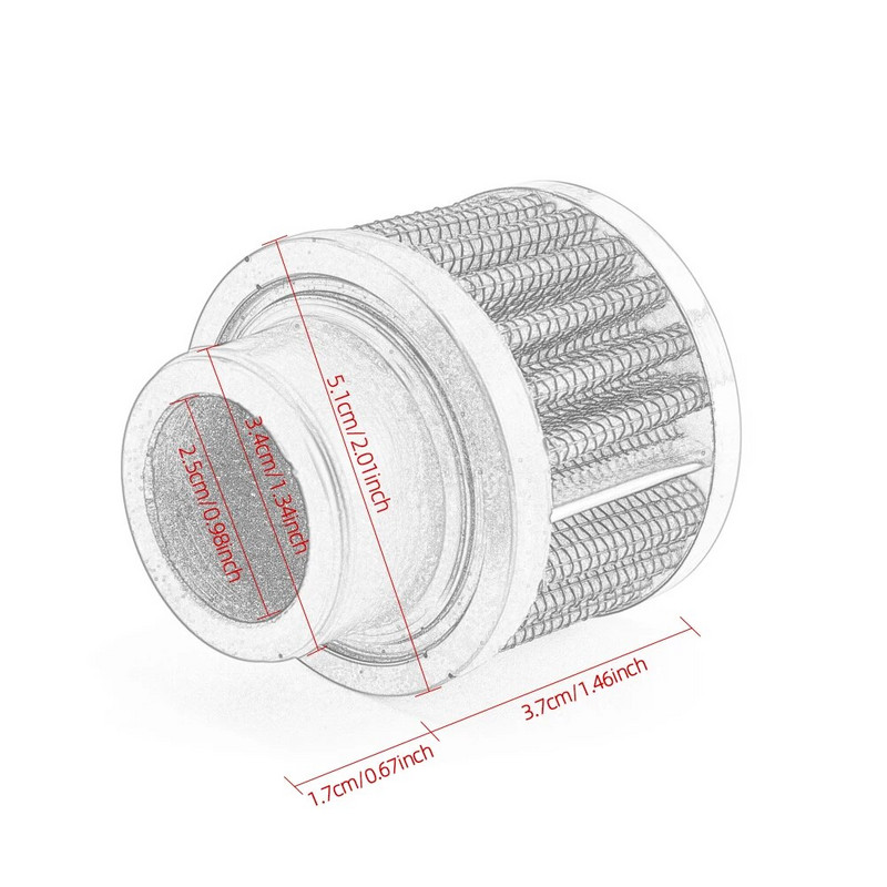 Universāls 25 mm automašīnas motora aukstā gaisa ieplūdes filtra komplekts, ventilācijas kartera ventilācijas daļas piederumi