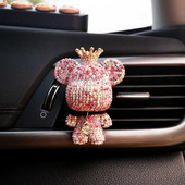 Creative Crown Diamond Cute Bear Auto õhu väljalaskeava Aroomiteraapia Püsivalt Kerge Lõhnaga Auto salongi Õhu konditsioneerimine