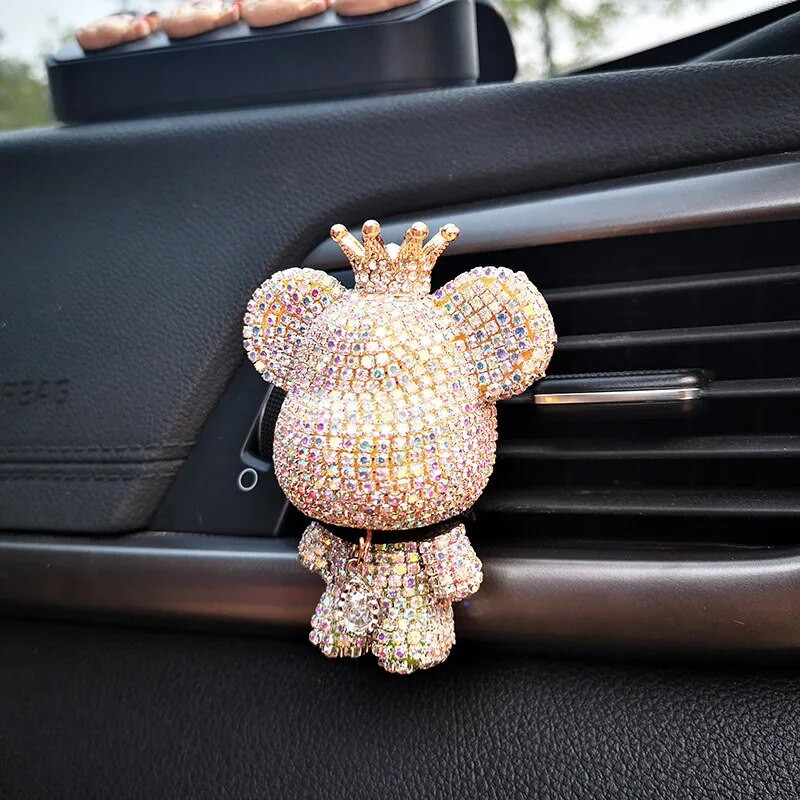 Creative Crown Diamond Cute Bear Car Air Outlet Aromterapija Ilgstošs viegls aromāts Automašīnas Salona Gaisa kondicionētājs