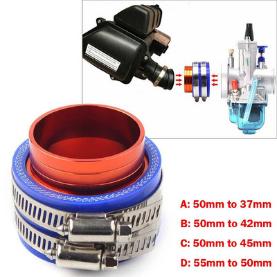 50–45 mm / 55–50 mm / 50–42 mm / 50–37 mm PWK PE karbiuratoriaus įsiurbimo kolektoriaus spaustukai sąsajos adapteris CNC aliuminio guma