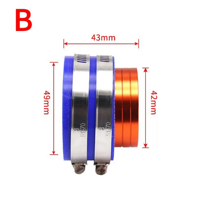 50 έως 45 mm/55 έως 50 mm/50 έως 42 mm/50 έως 37 mm Σφιγκτήρες πολλαπλής εισαγωγής καρμπυρατέρ PWK PE Προσαρμογέας διασύνδεσης CNC Αλουμίνιο Καουτσούκ