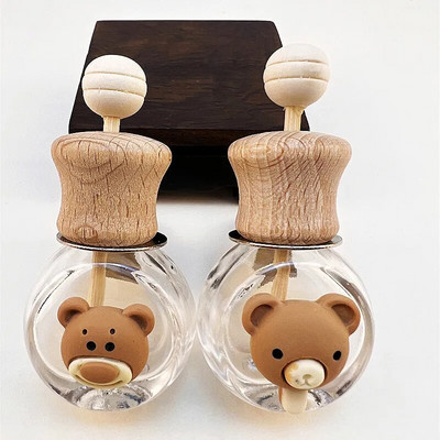 Cartoon Auto Otvor za zrak Bočica parfema Auto Bočica za aromaterapiju Drvena slatka bočica eteričnog ulja Automobil Slatki ukrasni dodaci