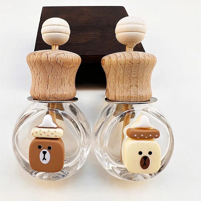 Cartoon Auto Otvor za zrak Bočica parfema Auto Bočica za aromaterapiju Drvena slatka bočica eteričnog ulja Automobil Slatki ukrasni dodaci