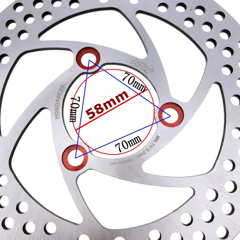 Universaalne 220 mm 7,0 sammuga roostevabast terasest mootorratta rolleri pidur eesmised tagumised ketaskettad Yamaha Honda Kawasaki Suzuki Ducati jaoks