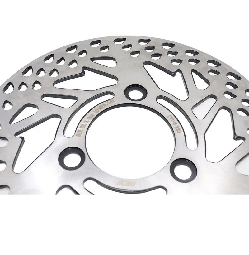 220 mm 3 caurumu bremžu diska caurumu atstarpe 70 mm, nerūsējošā tērauda priekšējie aizmugurējie rotora diski universālajam motociklu skrejriteņa netīrumu motociklam ATV