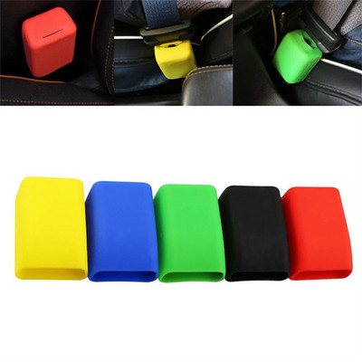 Colorful Seat Belt Buckle Protective Cover Silicone Universal Car Seat Belt Socket Protector Anti Scratch Dust Case Anti Noise