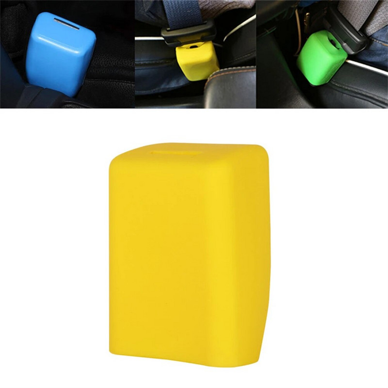 Krāsains drošības jostas sprādzes aizsargapvalks silikons Universāls automašīnas drošības jostas ligzdas aizsargs pret skrāpējumiem putekļu futrālis pret troksni