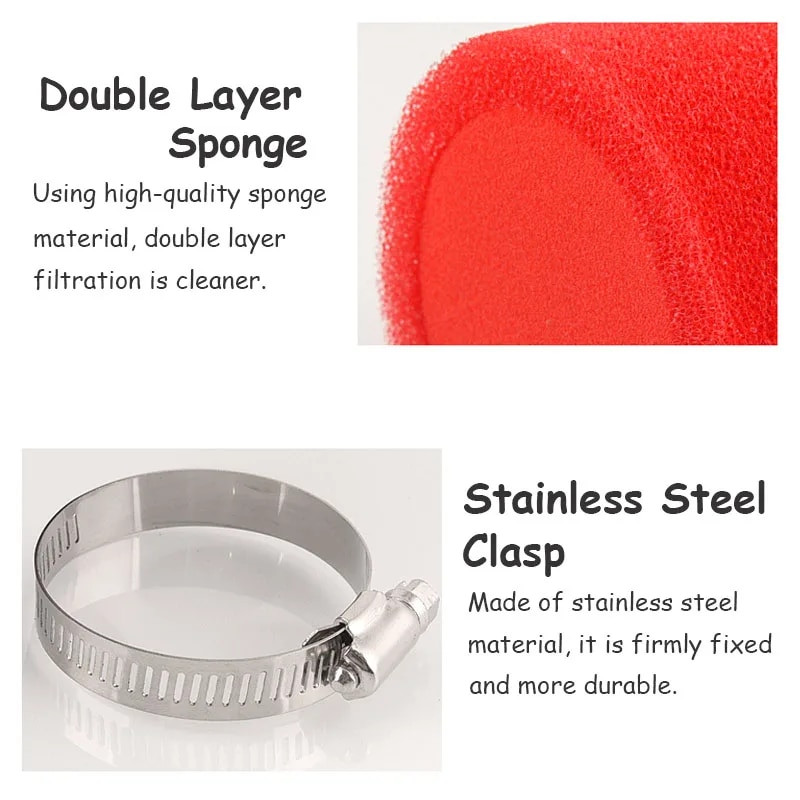 35/38/40/42/45/48/50 mm õhufilter must/punane topeltkäsnfiltri puhastusvahend maastikumootorratta ATV rannasõiduratta tarvikud