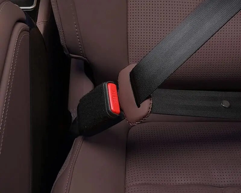 Husă de lux pentru suport pentru centura de siguranță, cusut manual pur, teaca din piele pentru centura de siguranță din piele din fibre artificiale