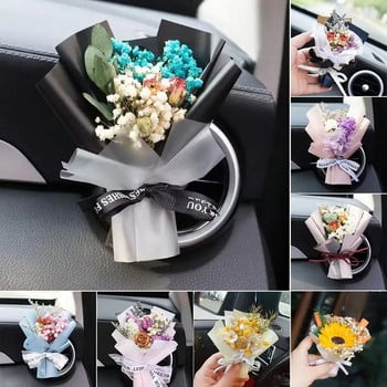 Mini Creativity Αποξηραμένα Λουλούδια Μπουκέτο Άρωμα Αυτοκινήτου Air Eternal Στολίδι Κλιπ αεραγωγού αυτοκινήτου Αξεσουάρ λουλουδιών Μπουκέτο C5F0