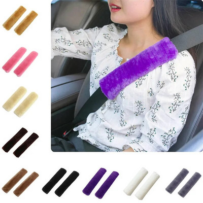 1Pair Car Seat Belt Cover Car Seat Cover Sets for Women Baby Safety 9 Colors Pink Car Accessories Interior Soft Seatbelt Cover
