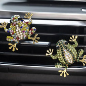 Auto hajuti õhutusklamber Rhinestone Frog parfüümi difuusor õhuvärskendaja klamber kauakestev aroomiga sisekujundustööriist maasturitele haagismajadele
