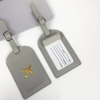 Pārnēsājams 1PC PU ādas bagāžas etiķete Čemodāna identifikators Etiķete Bagāžas iekāpšanas soma Tag Nosaukums ID Adrese Turētājs Ceļojumu piederumi