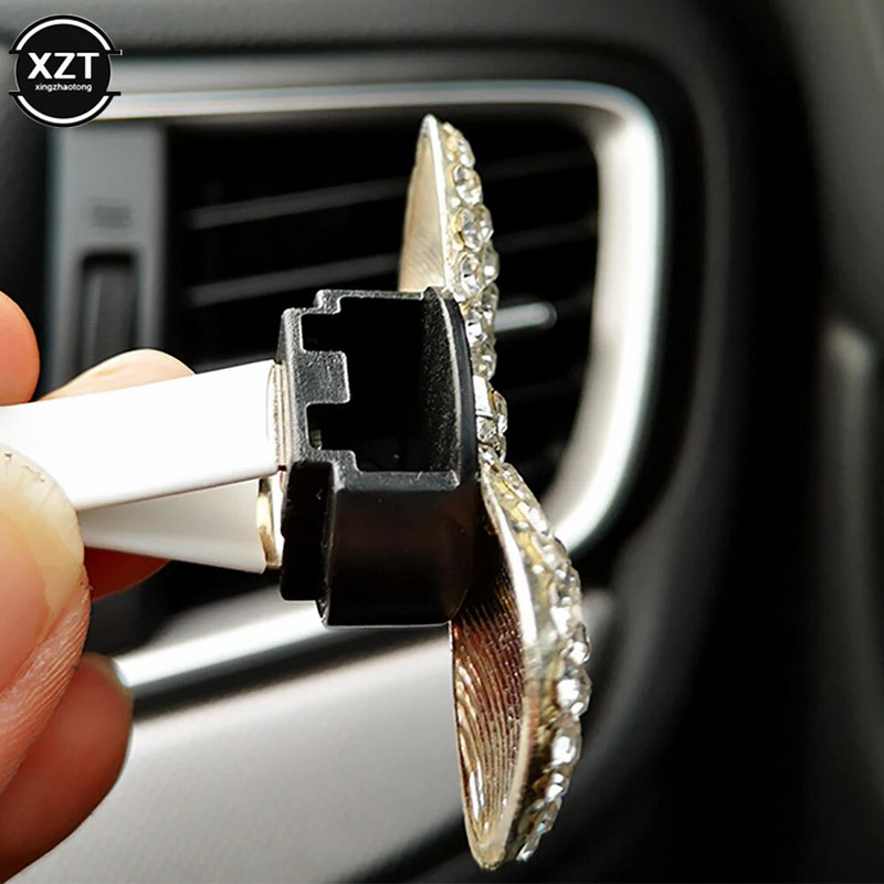 Γυαλιστερό κλιπ αρώματος αεραγωγού αυτοκινήτου με φιόγκο Δημιουργικό στολισμός αυτοκινήτου γάμου σε σχήμα φιόγκου Κλιπ εξαερισμού αυτοκινήτου αρωματοθεραπείας