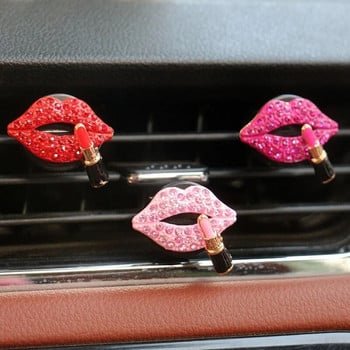 Car Red Pink Lip Aromatherapy Air Vent Arfume Clip Creative Auto Interior Fresher Air Freshance Decorance