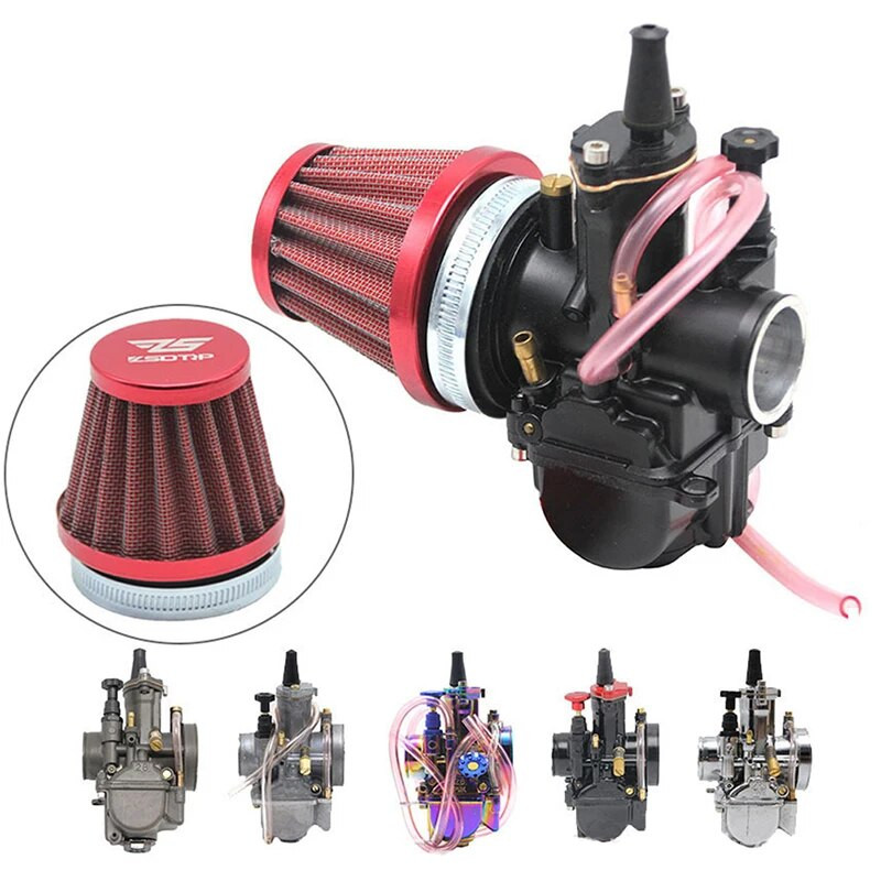Motocikla gaisa filtrs 35/38/42/45/50/55/58mm universāls piemērots 50cc 110cc 125cc 140cc motocikla ATV Scooter Pit Dirt Bike