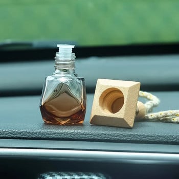 Auto Aromatherapy Fragrance Pendent Bottle Perfume Diffuser Automotive Decoration Car Hanging Glass Bottle Empty Perfume