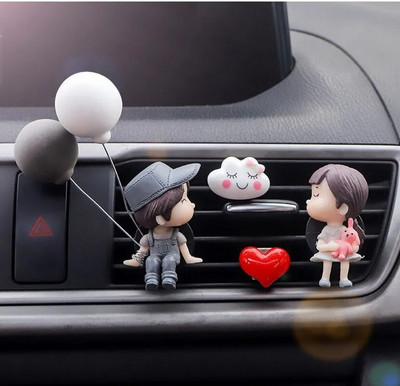 Karikatūra Pāri Automašīnu smaržu klipsis Jauki zēns Meitene Mīļotāji Gaisa izvads Aromterapijas klipi Auto salona apdares aksesuāri