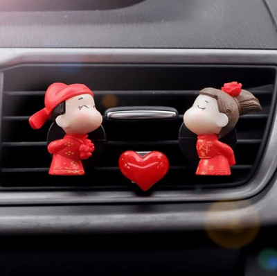 Karikatūra Pāri Automašīnu smaržu klipsis Jauki zēns Meitene Mīļotāji Gaisa izvads Aromterapijas klipi Auto salona apdares aksesuāri