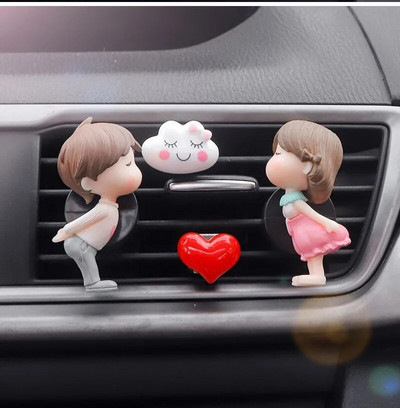 Karikatūra Pāri Automašīnu smaržu klipsis Jauki zēns Meitene Mīļotāji Gaisa izvads Aromterapijas klipi Auto salona apdares aksesuāri